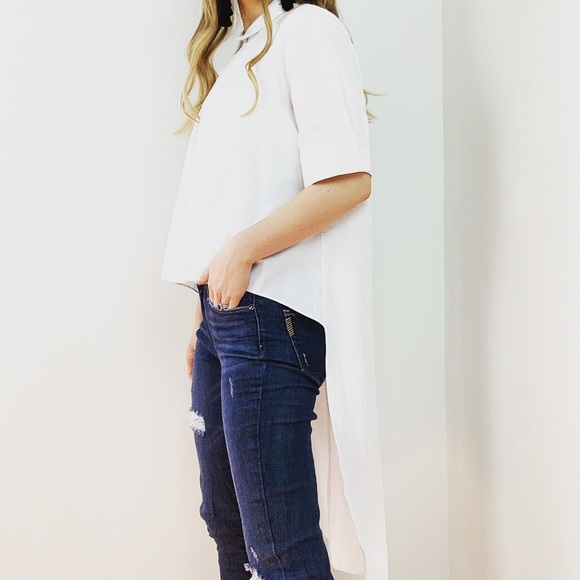 Zara Tops - Zara TRF Collared Hi-Lo Top